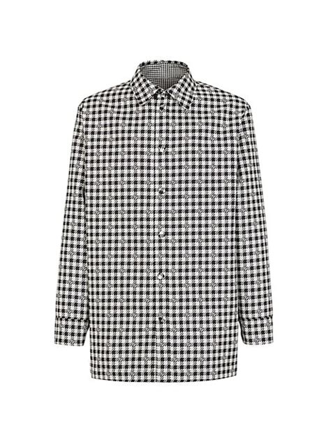 Buy Fendi Giubbotto Houndstooth Reversible Shirt Jacket.